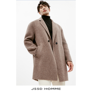 商务休闲双面呢中长款 牦牛绒羊毛大衣外套男士 大衣男 HOMME JSSD
