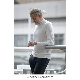 羊毛衫 男士 秋冬新款 圆领长袖 纯羊毛半高领毛衣 JSSD 针织衫 HOMME