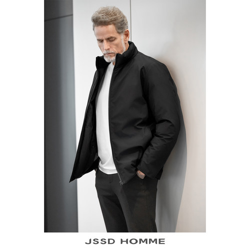 JSSDHOMME白鹅绒立领羽绒服男