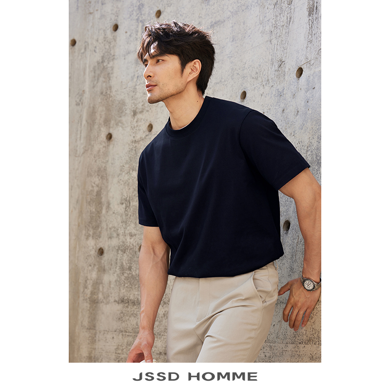 JSSDHOMME新疆长绒棉圆领T恤