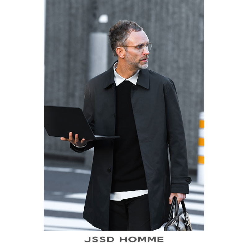 JSSDHOMME三醋酸舒柔特风衣外套