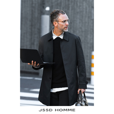 JSSDHOMME三醋酸舒柔特风衣外套