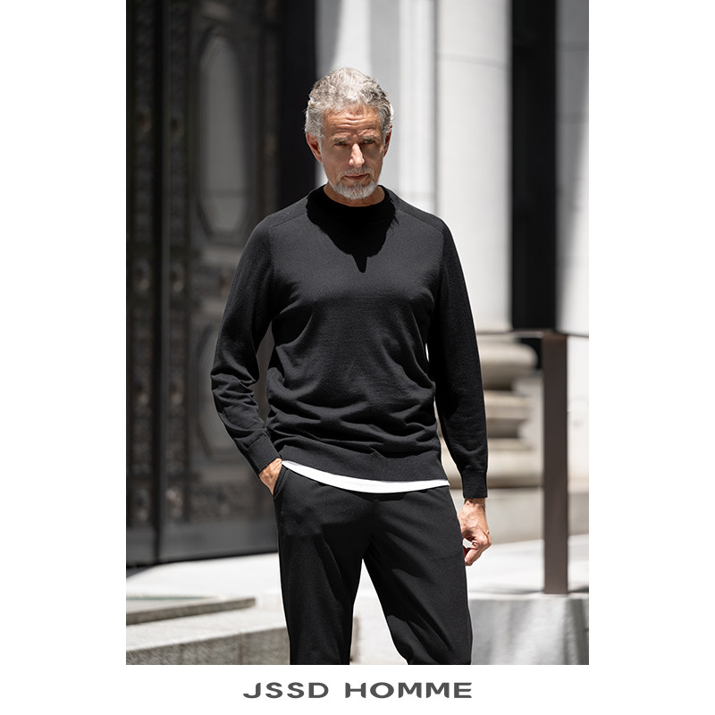 JSSDHOMME纯羊毛圆领针织毛衫