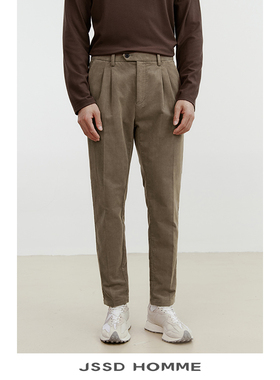 JSSD HOMME 羊毛灯芯绒秋冬直筒长裤男新款男士商务通勤休闲裤男