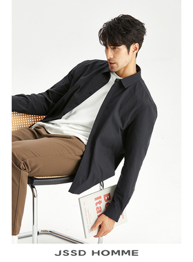 JSSD HOMME 日企primeflex衬衫男高级感商务休闲翻领男士长袖衬衫