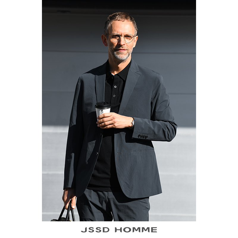 JSSDHOMME锦弹免烫平驳领西服男