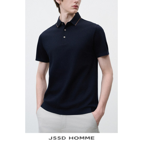 JSSDHOMME珠地棉翻领POLO衫