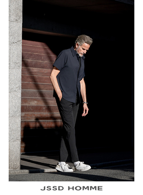 JSSD HOMME 新款男士短袖通勤衬衫二醋酸衬衣男夏季休闲男款衬衫