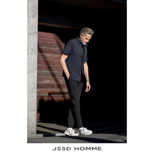 JSSDHOMME二醋酸通勤短袖衬衫
