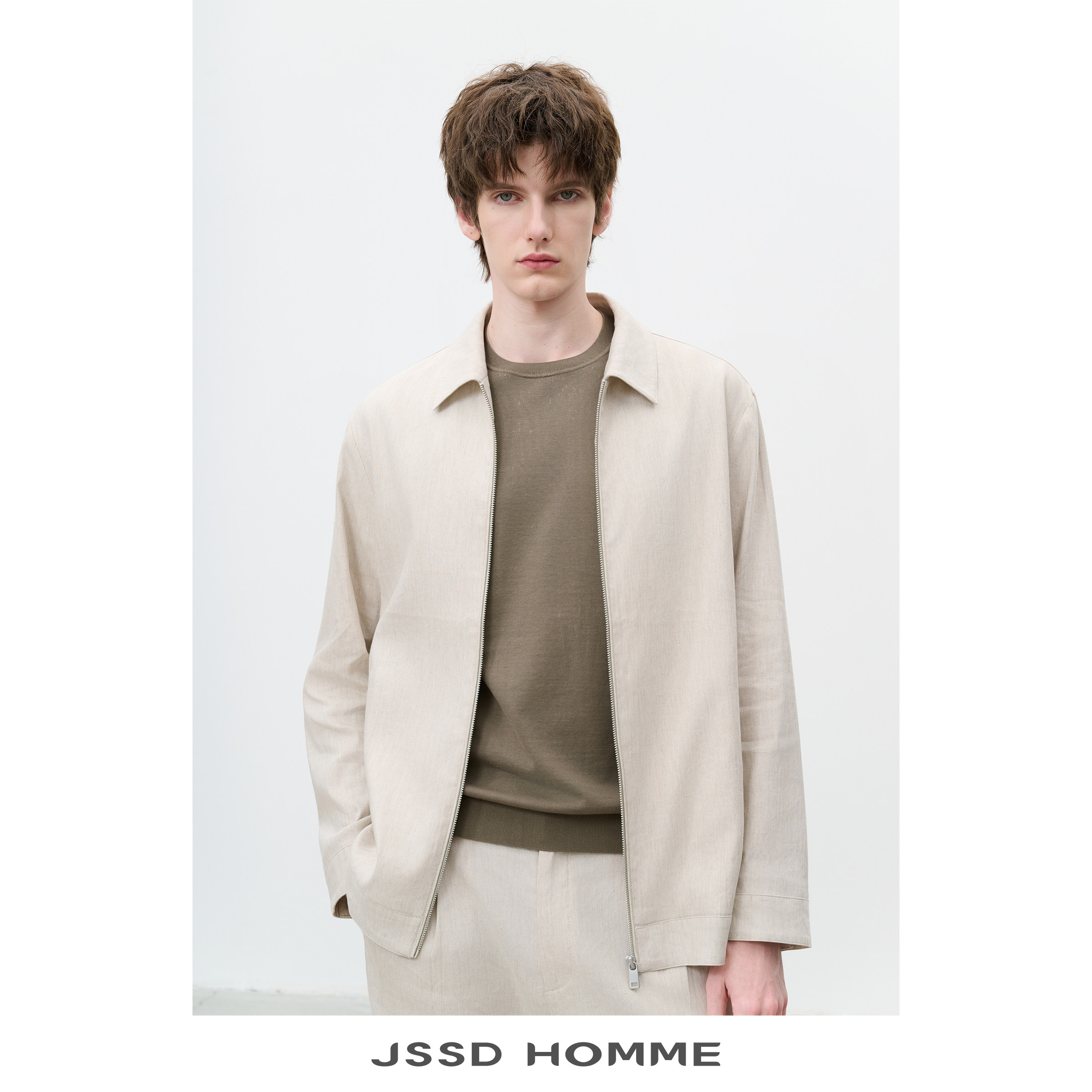 JSSD HOMME NEW MONEY 新老钱风迪木尔风亚麻翻领夹克男款外套男