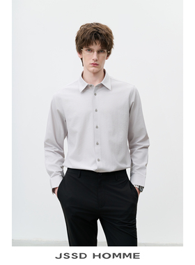 JSSD HOMME 新款男士二醋酸长袖衬衫春季商务通勤休闲衬衫男款