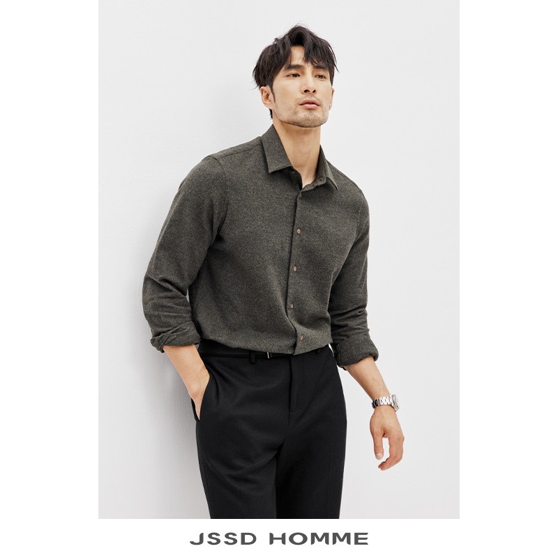 JSSD HOMME 日本磨毛易打理莼棉面料休闲衬衣男士长袖衬衫 JLS022