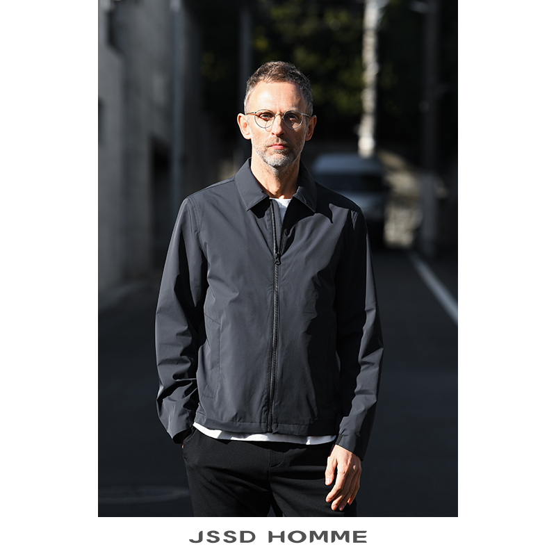 JSSD HOMME 2024春季新款男夹克外套男款商务休闲男士翻领夹克男