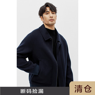 通勤夹克外套 澳洲羊毛双面毛呢可拆卸毛领男士 JJA041 HOMME JSSD