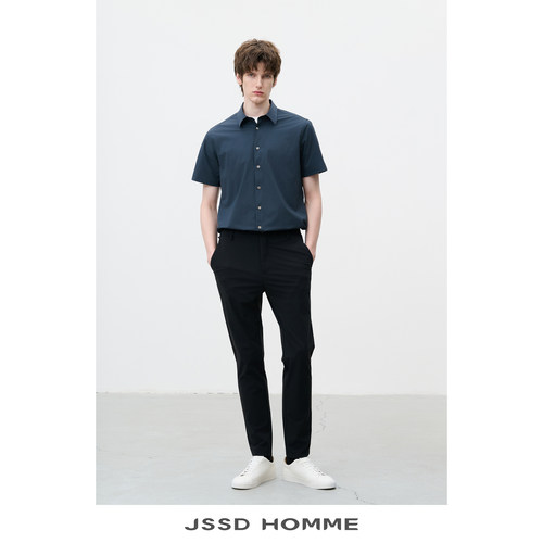 JSSDHOMME微肌理休闲短袖衬衫
