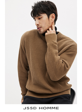 JSSD HOMME 春秋季新款新疆精梳长绒棉针织衫男圆领休闲针织衫男