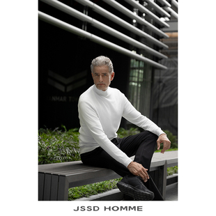 新款 半高圆领针织衫 男士 JSSD 男款 冬季 厚羊毛衫 针织毛衣男 HOMME