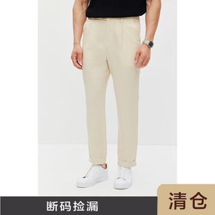 男士 天丝麻混纺莱赛尔麻棉夏季 修身 裤 JCP002 JSSD 子休闲裤 HOMME