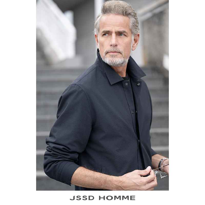JSSDHOMME轻盈泡泡纱翻领夹克