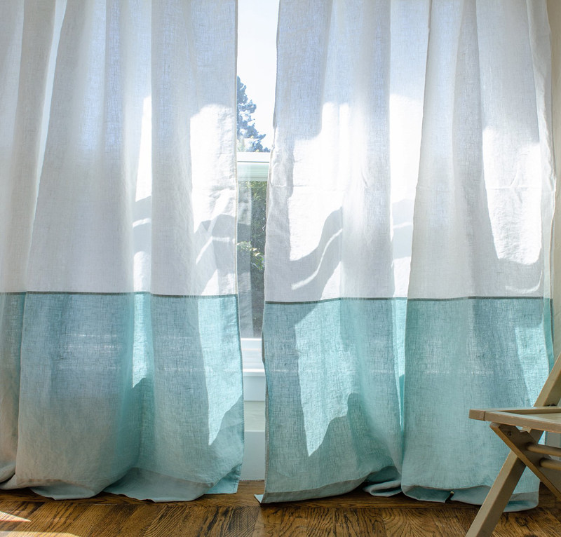 纯天然亚麻 无甲醛没有机油味 适合孕妇和儿童 窗帘定制（拼接）