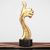 新款 树脂奖杯镀金高档水晶奖杯定制奖品创意金属奖杯大拇指奖杯