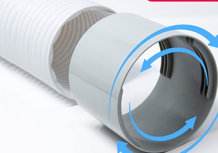 移动空调排风管排气管排热管伸缩PP塑料钢丝管加厚通风管1带接头