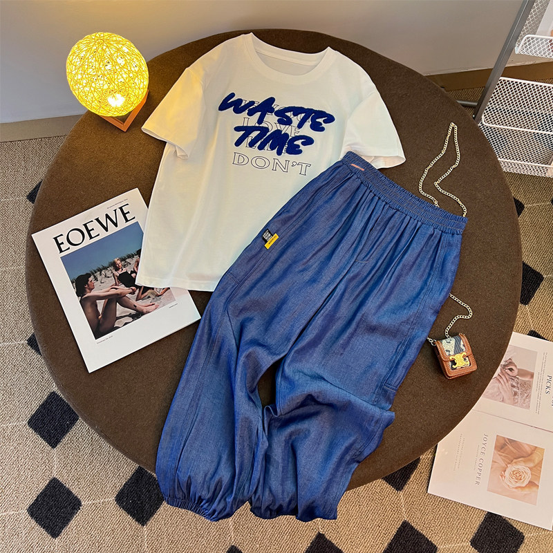 女童夏装套装洋气时髦短袖两件套