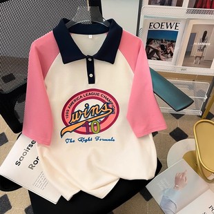 洋气中大童夏装 夏季 半袖 衣服女孩polo衫 短袖 女童夏装 t恤2025新款