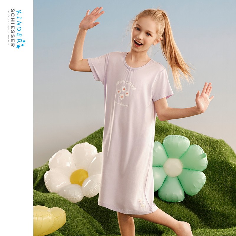 SCHIESSER舒雅中大童25年新品女童莫代尔繁花似锦连衣裙家居睡裙,童装/婴儿装/亲子装,家居裙/睡裙,淘宝优惠券,粉丝福利购,淘宝优惠卷