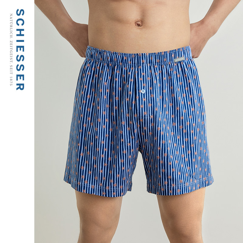 舒雅男士纯棉家居短裤阿罗裤