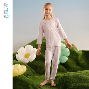 SCHIESSER舒雅中大童25年新品 女童莫代尔亲肤家居服套装