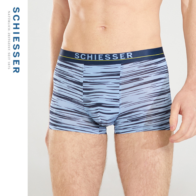 舒雅冰丝凉感男士斑马纹平角内裤