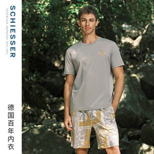 纯棉软糯亲肤透气印花睡衣家居服套装 SCHIESSER舒雅男士 22563H