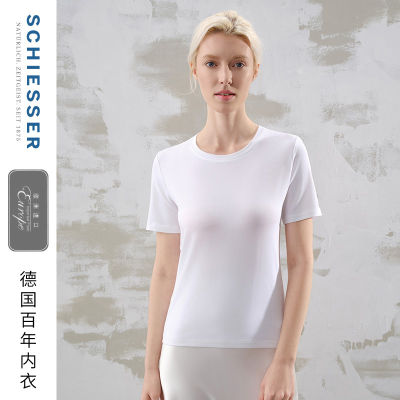 舒雅欧洲进口女士莱赛尔棉T恤