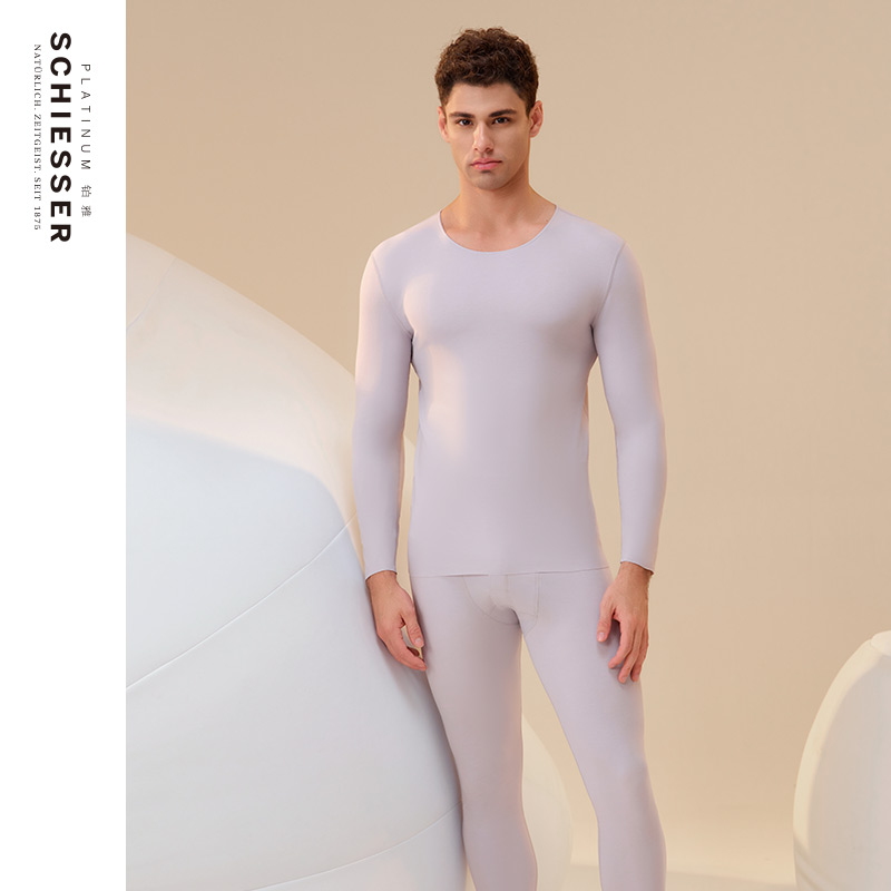 長袖男士簡約140S長絨棉保暖套裝