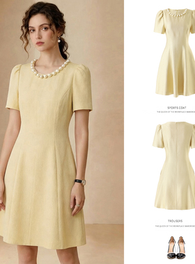 2026年夏新款法式小众短袖气质收腰显瘦小黑裙优雅风小个子连衣裙