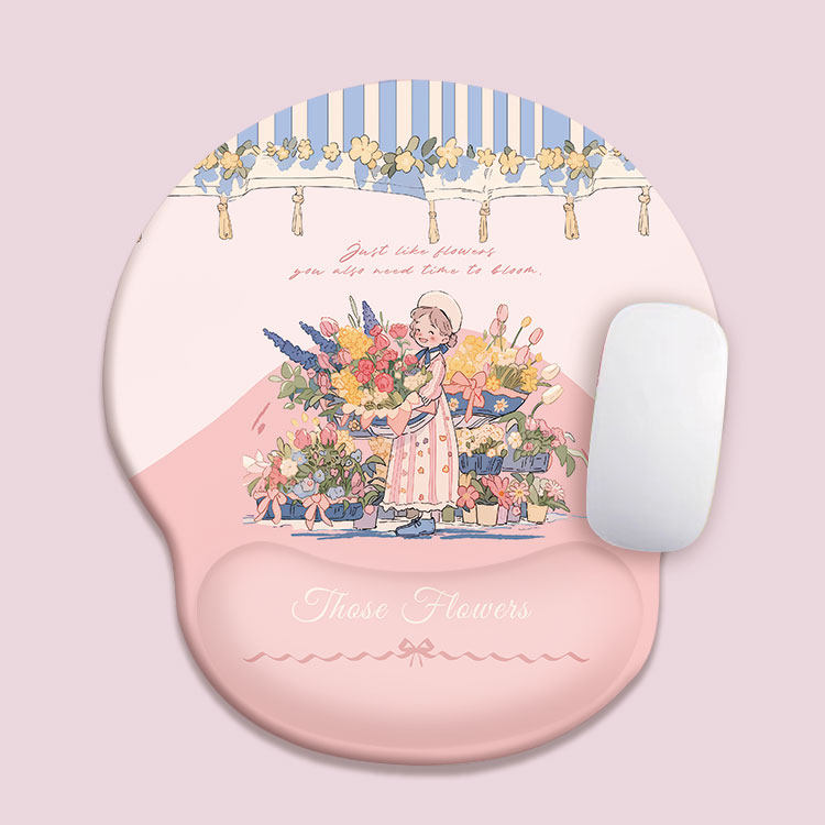 女孩鼠标垫护腕手腕软硅胶游戏软垫子办公笔记本立体小号键盘手托