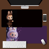 拉布布超大橡胶鼠标垫电脑锁边游戏键盘书桌垫学生防滑书桌鼠标垫