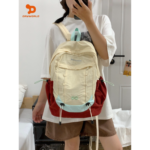 DRYWORLD撞色防水大容量双肩包