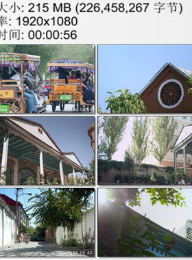 新疆伊宁市街景 喀赞其街区 少数民族特色建筑民居 高清视频素材