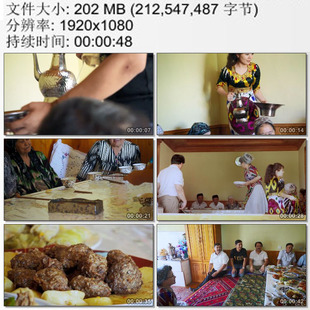 新疆乌孜别克族大家族 聚会温馨欢乐的家庭团聚 实拍动态视频素材