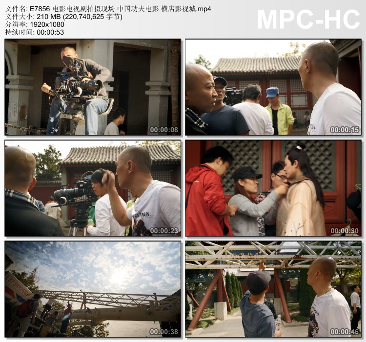 电影电视剧拍摄现场中国功夫电影 横店影视城 高清视频素材