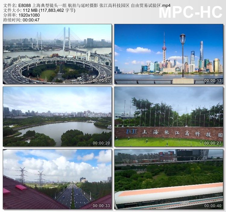 上海典型镜头航拍延时张江高科技园 自由贸易试验区 实拍视频素材