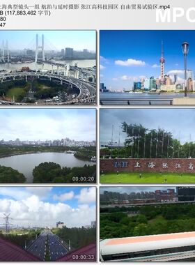 上海典型镜头航拍延时张江高科技园 自由贸易试验区 实拍视频素材