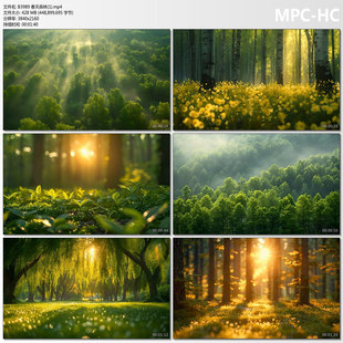 4k春天谷雨立夏生命大自然生态万物生长森林阳光LED背景视频素材