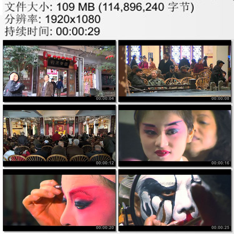 成都茶楼川剧演员后台化妆 实拍视频素材