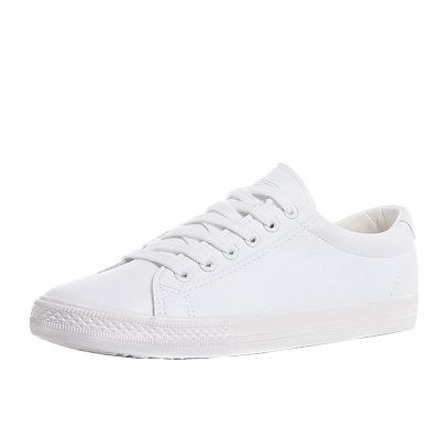 人本皮面休闲风青少年情侣帆布鞋