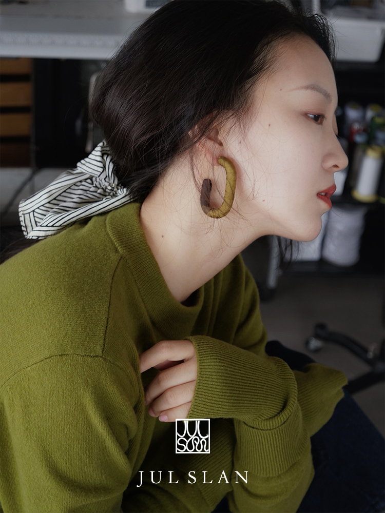 JULSLAN艺术真丝渐变耳环