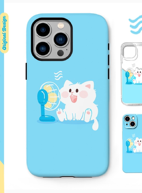 别动小行星吹风扇猫原创iPhone16手机壳13promax14亚克力防摔个性潮可爱适用苹果15xs华为mate60pro小米vivo