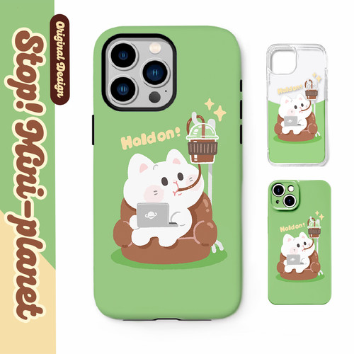 别动小行星｜咖啡续猫原创iPhone14手机壳13promax12亚克力防摔个性潮可爱适用苹果15xs华为mate60pro小米viv